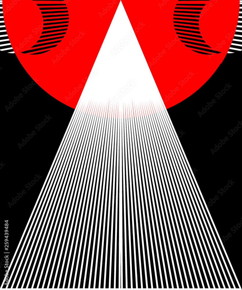 sol y ojos rojos abstracto