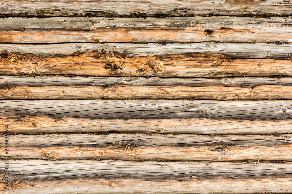 old log wall, texture of antique wooden logs, close up decor abstraction background old log wall, texture of antique wooden logs, close up decor abstraction background