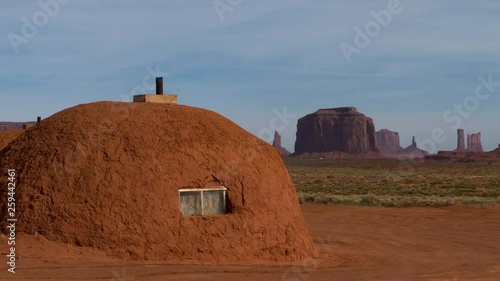 Native Indian Navajo Hogan in Monument Valley, Utah.