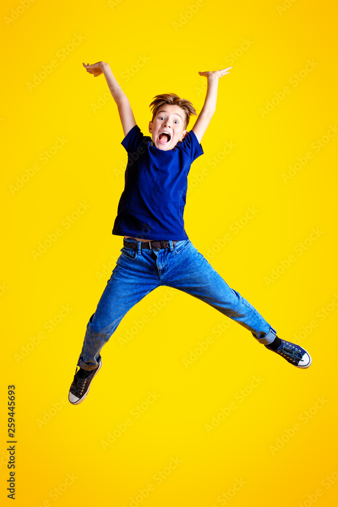 jumping funny boy
