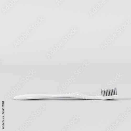 Wallpaper Mural Outstanding white toothbrush on white background. All white minimal concept. Torontodigital.ca