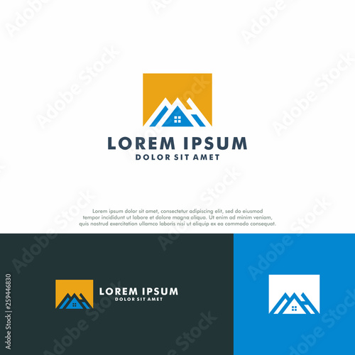 MH logo template, Real estate icon design vector illustration