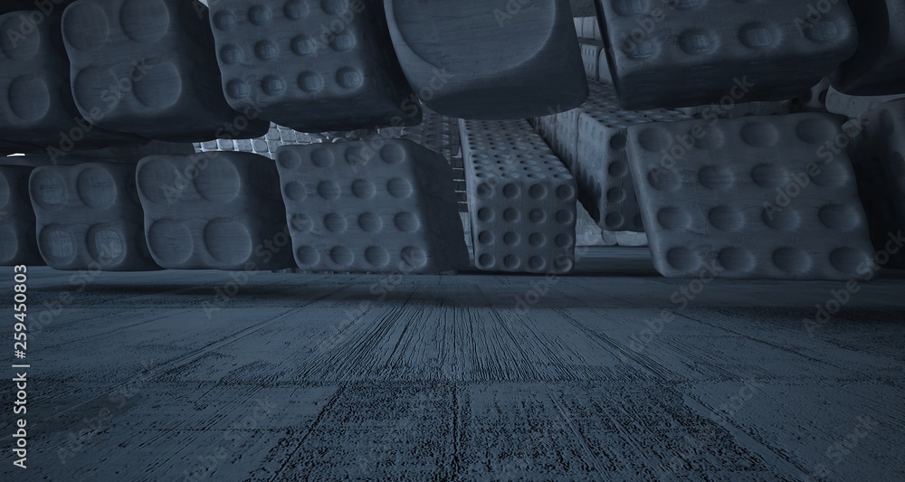 Fototapeta premium Empty dark abstract concrete smooth interior . Architectural background. 3D illustration and rendering