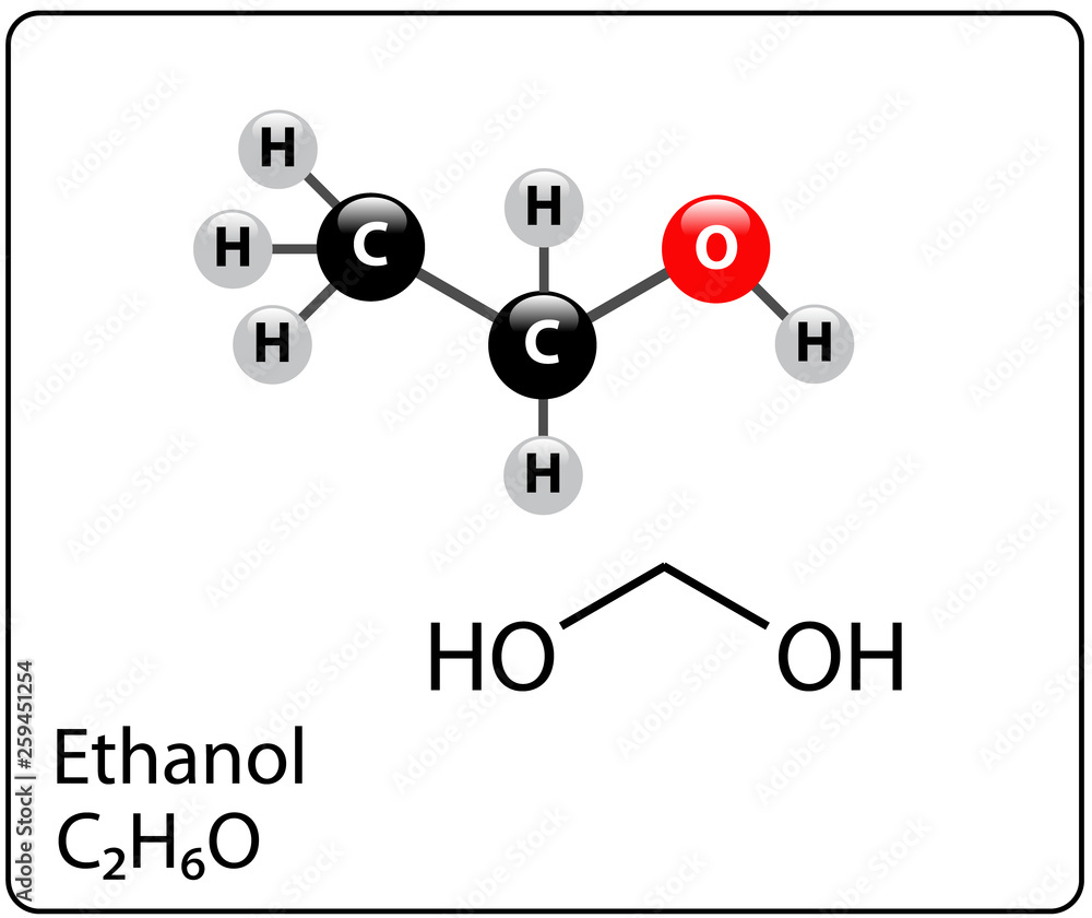 Ethanol Molecule Structure Stock Vector Adobe Stock