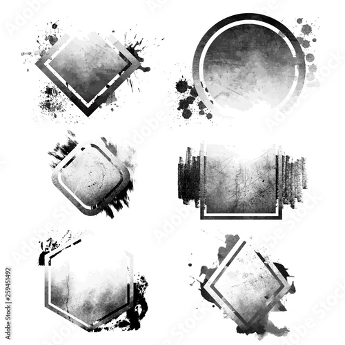 Dark grungy badges set