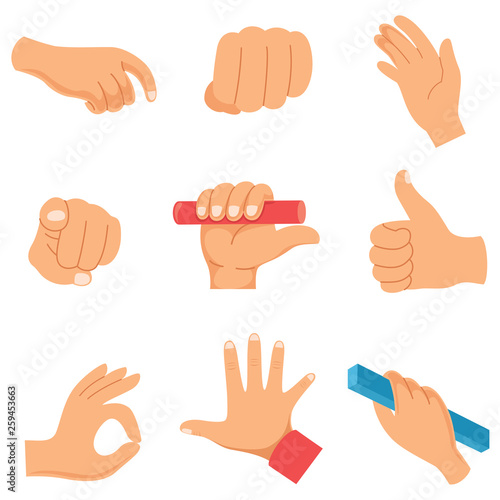 Vector Illustration Of Hand Gestures