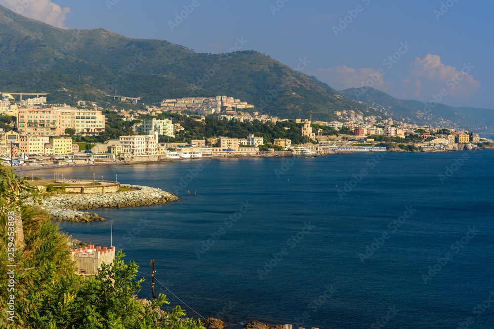 View of Genoa is port city in Italy