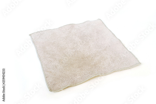 Chamois cleaning cloth for utensils.white background.