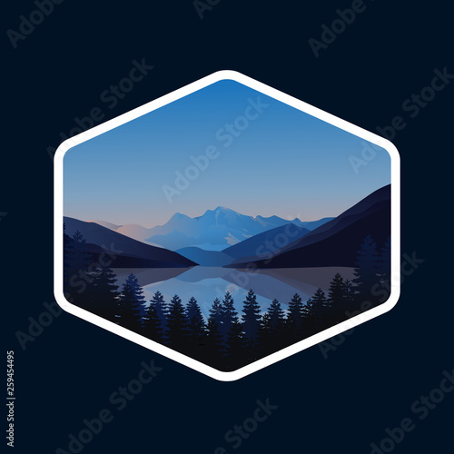 mountain modern vector illustration, mountain logo design