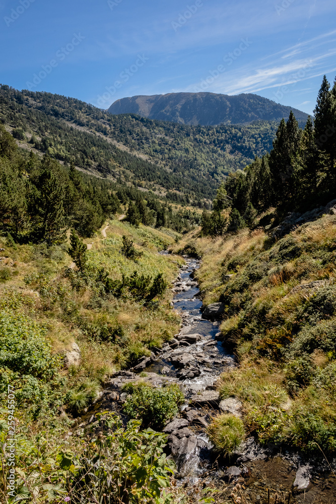 Bach im Parc Natural Vall de Sorteny, Pyraeneen, Andorra Bach im Parc Natural Vall de Sorteny, Pyraeneen, Andorra