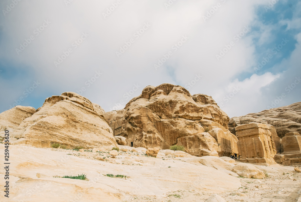 Ancient ruins of the city of Petra. Jordan