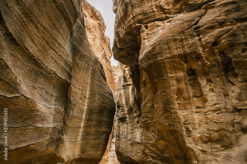 The Siq - narrow passage, gorge that leads to ancient Petra © Irina84