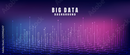 Abstract technology background with Big data. Internet connection, abstract sense of science and technology analytics concept graphic design. Vector illustration