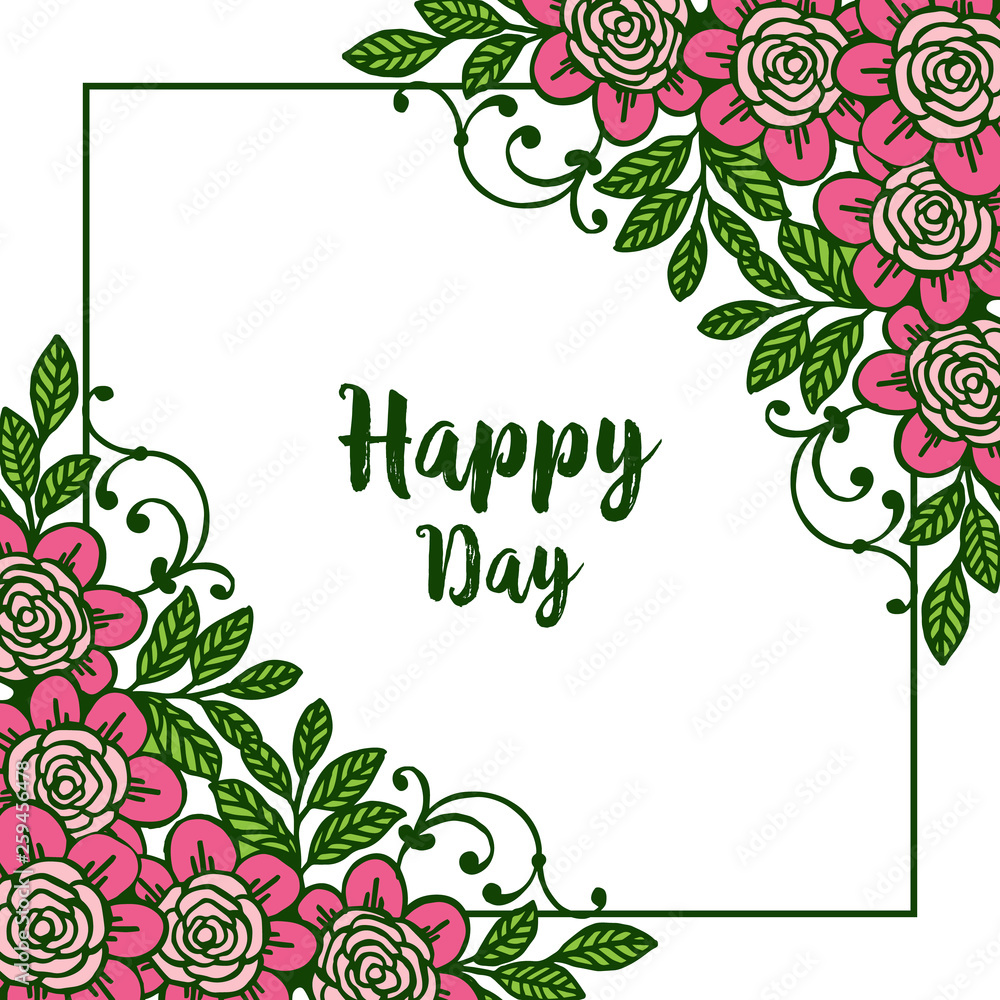 Vector illustration various floral frame for design happy day