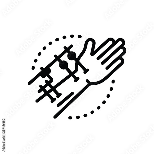 Black solid icon for fixation joints 