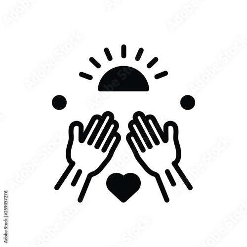 Black solid icon for goodness well being