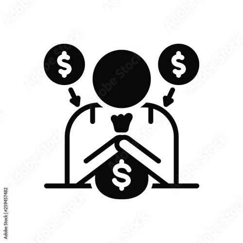 Black solid icon for fundraiser charity