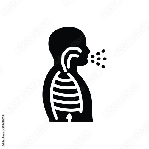 Black solid icon for  hiccough