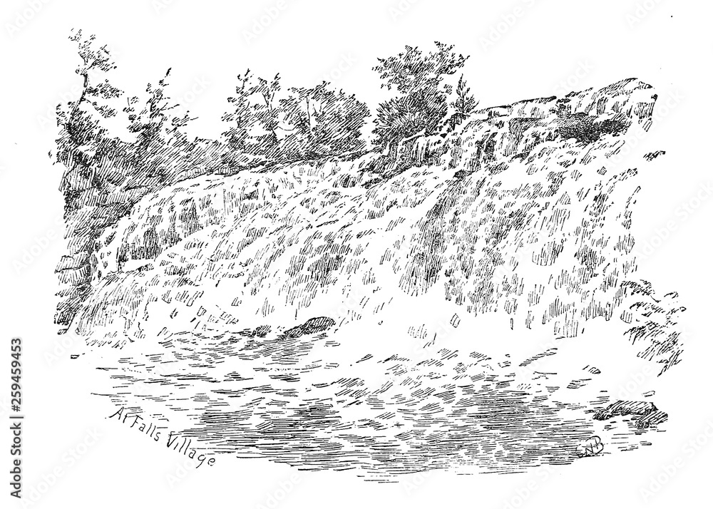 Obraz premium Illustration of the river in the UK.