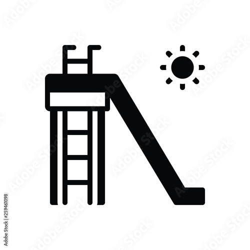 Black solid icon for slide glide