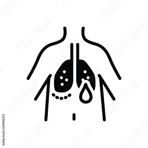 Black solid icon for hypoxemia  photo