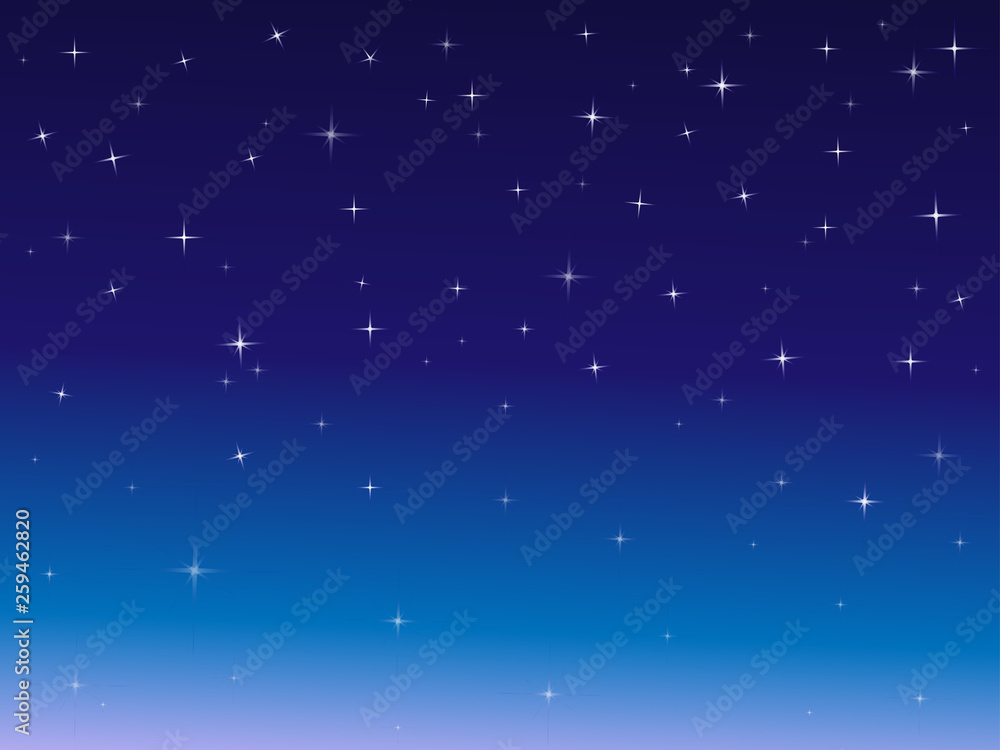 Night sky with stars of various sizes, black hole Night sky with stars of various sizes, black hole