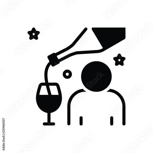 Black solid icon for impair harm