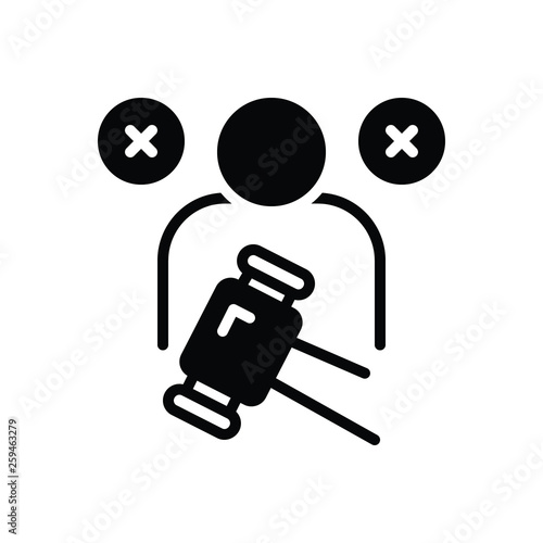 Black solid icon for impeachment blame