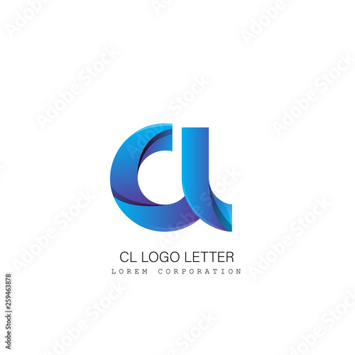 cl c l circle lowercase design of alphabet letter combination with infinity suitable as a logo for a company or business - Vector