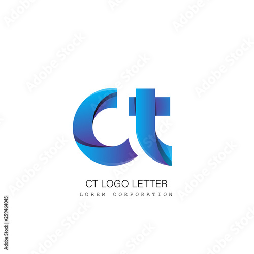 ct c t circle lowercase design of alphabet letter combination with infinity suitable as a logo for a company or business - Vector
