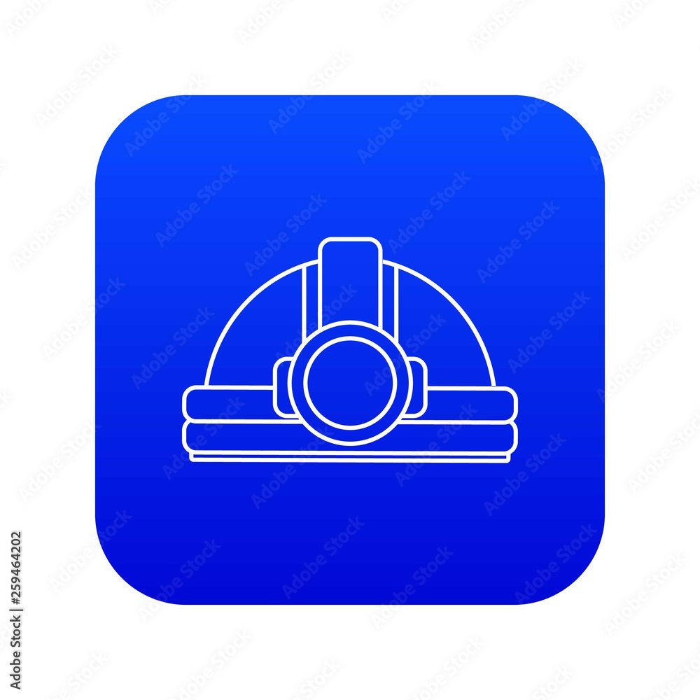 Mining helmet icon blue vector isolated on white background Mining helmet icon blue vector isolated on white background