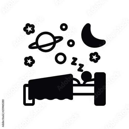 Black solid icon for sleep slumber