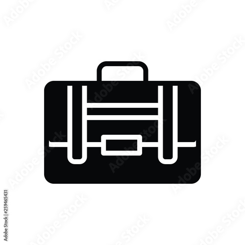 Black solid icon for suitcase portmanteau