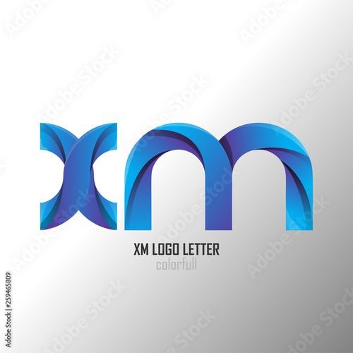xm m x circle lowercase design of alphabet letter combination with infinity suitable as a logo for a company or business - Vector