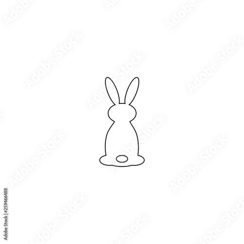 silhouette easter rabbit. Easter Bunny. line style