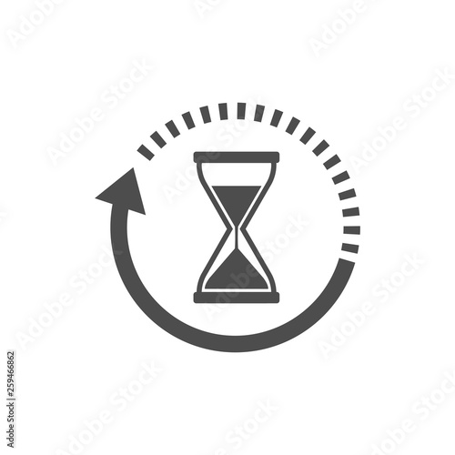 Hourglass, sand, time icon. Vector illustration, flat design.