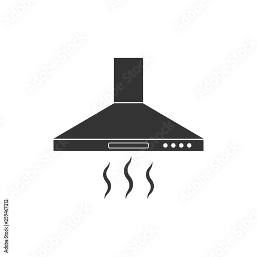 Exhaust hood icon. Vector illustration, flat design.