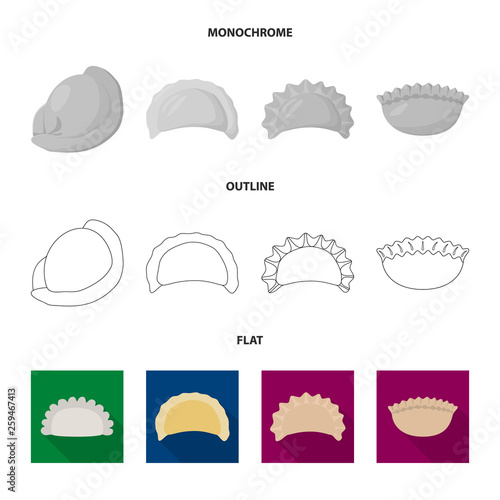 Vector design of products  and cooking icon. Set of products  and appetizer stock vector illustration.