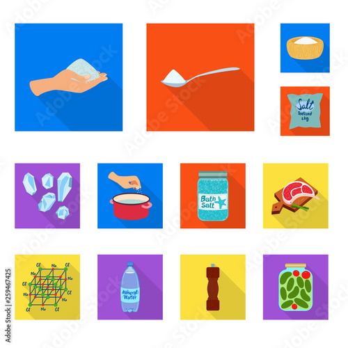 Isolated object of raw  and kitchen  logo. Set of raw  and sea stock vector illustration.