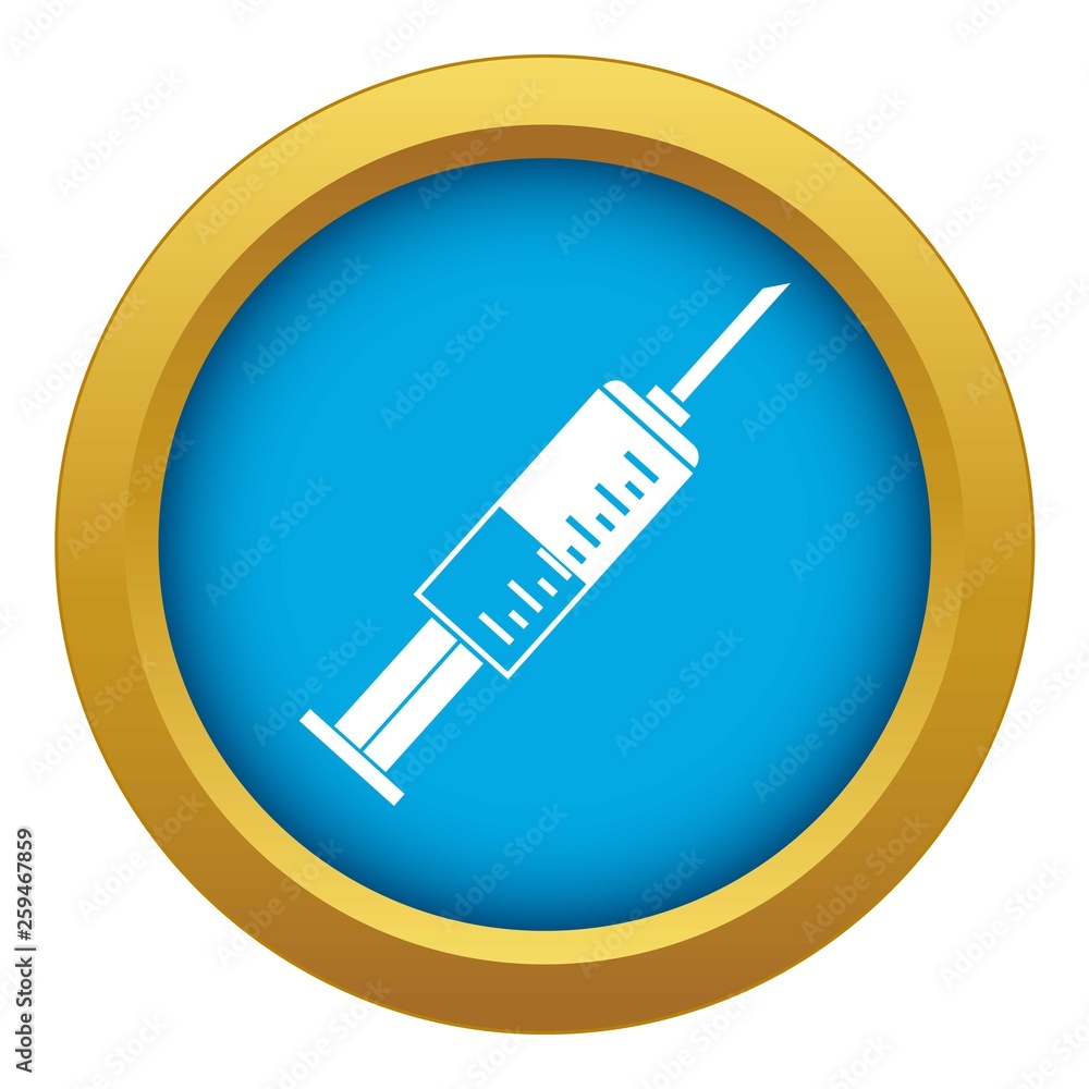 Syringe icon blue vector isolated on white background for any design Syringe icon blue vector isolated on white background for any design
