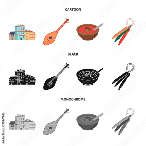 Isolated object of culture and sightseeing icon. Set of culture and originality stock symbol for web.