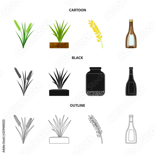 Vector illustration of crop and ecological sign. Collection of crop and cooking stock symbol for web.