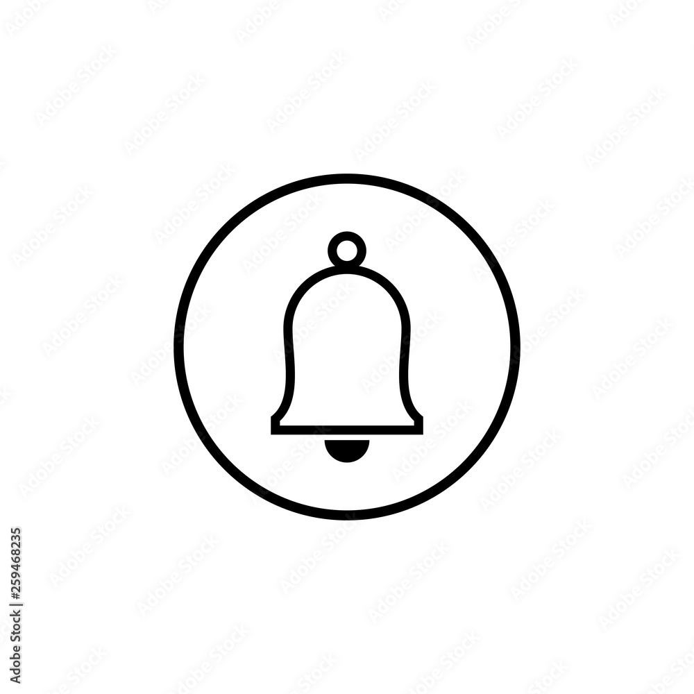 Bell Icon in trendy flat style isolated on grey background. Notification symbol for your web site design Bell Icon in trendy flat style isolated on grey background. Notification symbol for your web site design