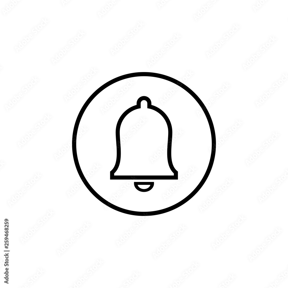 Bell Icon in trendy flat style isolated on grey background. Notification symbol for your web site design Bell Icon in trendy flat style isolated on grey background. Notification symbol for your web site design