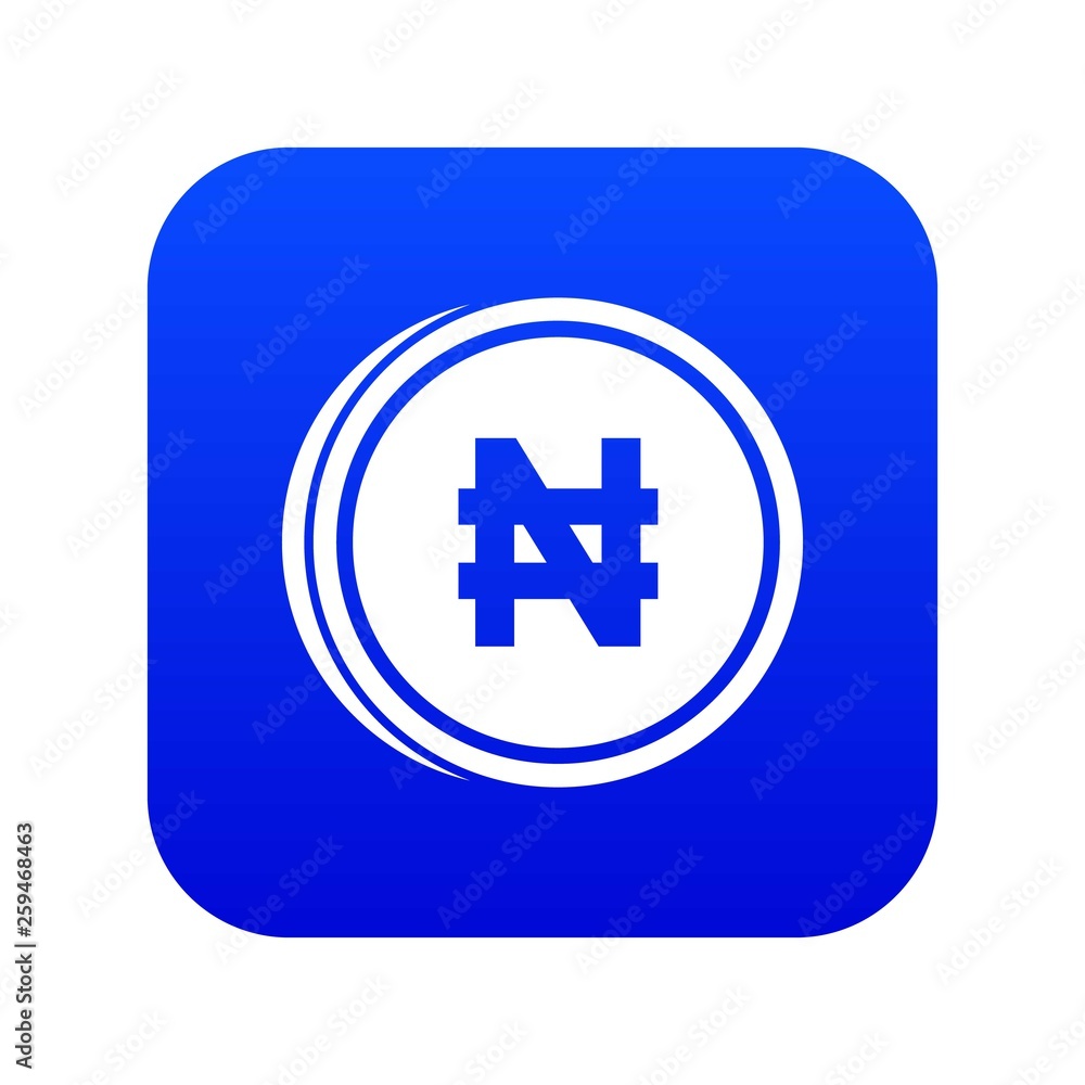 Obraz premium Coin naira icon digital blue for any design isolated on white vector illustration