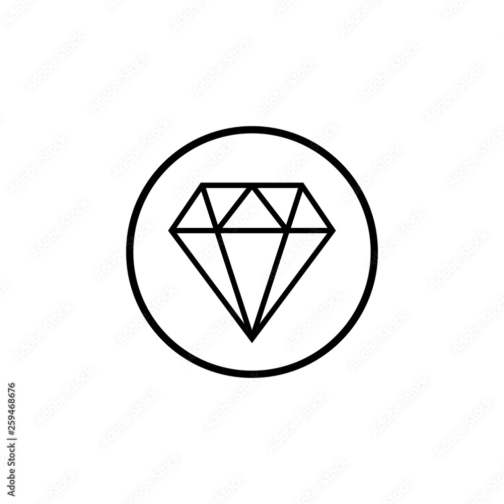 Diamond icon vector. Diamond line icon. Gemstone symbol Diamond icon vector. Diamond line icon. Gemstone symbol