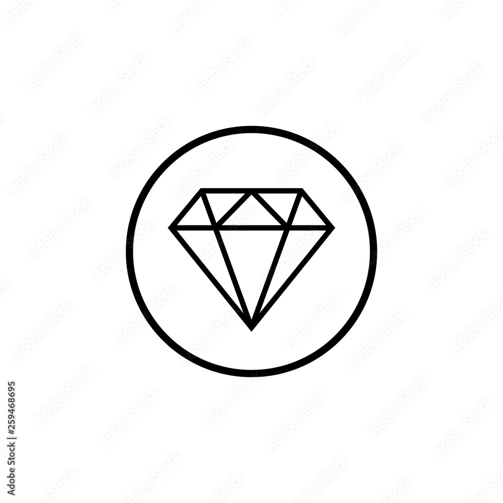 Diamond icon vector. Diamond line icon. Gemstone symbol Diamond icon vector. Diamond line icon. Gemstone symbol