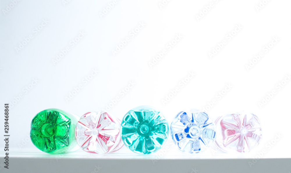 set of water plastic bottle