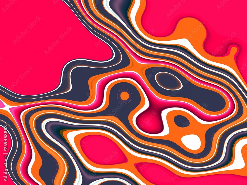 Fototapeta Lines in movement, playful shapes and geometries with vivid colors