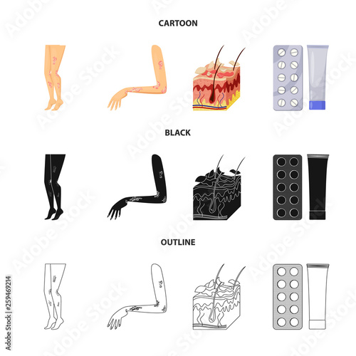 Isolated object of medical and pain  sign. Set of medical and disease vector icon for stock.